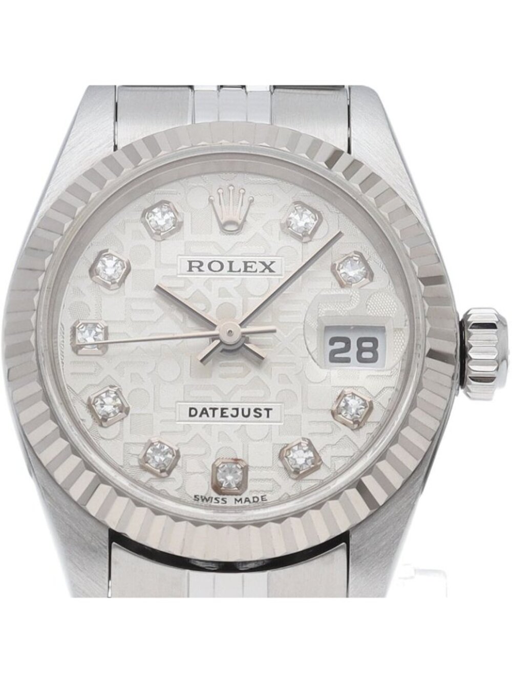 Rolex Datejust Watch Diamond Computer Dial 18k White Gold SS